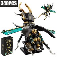 Steampunk Mechanical Stag Beetle Model Building Blocks 340pcs City MOC Creative DIY Retro Insect Bricks Toys for Children Gifts