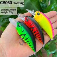 Floating Crankbaits 15g 70mm Fishing Lure Artificial Hard Bait Long Casting Wobbler Professional Shallow-water Minnow Equipment