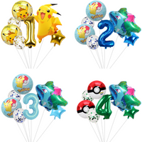 Pokemon Pikachu Cartoon Balloon Decoration Birthday Party Favors Lightning Foil Balloons Balloon for Kids Party Decor Supplies