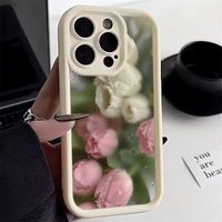 For Samsung S24 Ultra S23 S21 FE S22 Plus Aesthetic Rose Floral Pattern Covers For Galaxy A55 A54 A53 A15 A35 A34 A33 Soft Case