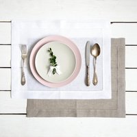 6 Pieces White Mat Linen Placemats for Table Decor Rustic Doily Dining Placemat Set for Holidays Natural Linen Place Mat