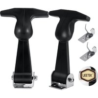 2pcs T-Handle Hasp Hold-down Kit Rubber Buckle Stainless Steel T-Handle Hasp Hood Catch For Cart Tool Box Car Vehicle Engine