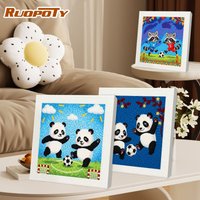RUOPOTY Play Football Punch Needle Frame Home Decoration Adult Hobbies Animal Needle Punch Kit Living Room Decoration Fun Crafts