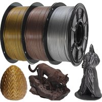 PETG 3D Printer Filament Metallic Silver Coffee Golden 1KG Net Weight 1.75mm 1080 Feet per Roll, Vacuum Packaging For 3D Printer