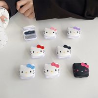 Sanrio Hello Kitty Ins Macaron Color Flip Mirror Phone Grip Tok Smart Tok Holder Ring Y2K Girl Lazy Bracket Clear Stand Socket