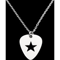 Men's Punk Hip - Hop Fashion Necklace: Guitar Pick - Shaped Pendant with Hollow Star Design