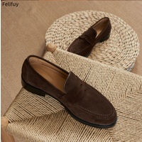 Men's Classic Retro Comfortable Loafers Moccasins Cow Suede Genuine Leather Fashion Men's Casual Shoes Mens Outdoor Driving Flat