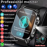 2026 New Health Nursing Grade Smart Watch Men Blood Lipid Uric Acid Tracker ECG+PPG Clock Bluetooth Call Smartwatches Men Women