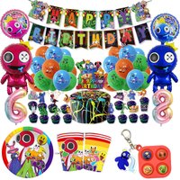 Rain Bow Birthday Party Decoration Friend Theme Disposable Tableware Paper Plates Tablecloth Backdrop for Kids Baby Shower
