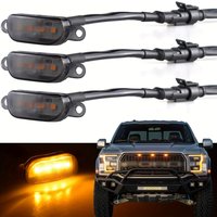 4PCS LED Grille Lights Amber Front Grille Marker Lights For Honda Civic 10th Gen 2016-2021 Car Exterior Decorative Lamps Waterpr