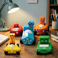 Educational Early Learning Digital Human Car Doll Toy Display Piece Mobile Math Teaching Aid Wheel Moving Collectible Figurine