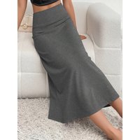 French Chic Flowy Long Skirt, Clean Minimalist Silhouette, Parisian Style & Elegant Daily Wear
