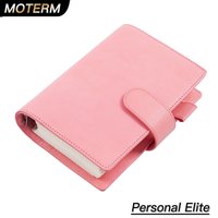 Moterm Personal Size Elite Rings Planner without Big Back Pocket Vegetable Tanned Leather Notebook with 25mm rings Organizer