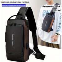 AliExpress NONE Men'S Chest Bag with a Password Lock, Anti-Theft Cycling Bag, Casual Outdoor Running Waist Bag, Single Shoulder Crossbody