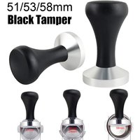 1PC 51/53/58mm Espresso Tamper with Black Wood Handle,Distributor Coffee Tampers For 51/54/58mm Portafilters Coffee Tools