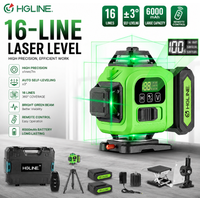 HGLINE 16 Lines Green Laser Level 360° Horizontal Vertical Cross Line Nivel Laser High Precision DIY Construction Measuring Tool