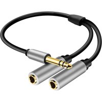 6.5 1/4 Inch Stereo 1 To 2 Y Splitter 6.35mm TRS To Dual 6.35mm Jack Audio Extension Cord for Amplifier Mixer Speaker Headphone