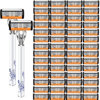 Men's Waterproof Manual Razor SIX Layer Stainless Steel Blade Classic Shaving No Skin Irritation Old School Shaver Heads