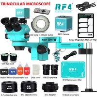 RF4 Desktop Stereo Trinocular Microscope Jewelry Soldering Coins Phone PCB 4K HDMI Camera 2K Electronic Magnifying Glass Repair