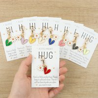 9-Piece Heart-Shaped Keychain Set, Heart Flower Keychains, Party Keyring Gift Pack, Party Favors, with Thank You Cards, Ideal Thank You Gifts for Teachers, Family, Friends, Professors, Mentors,