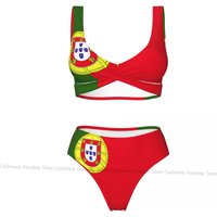 The Push-Up Bikini Women Sexy Separate Swimsuit Portugal Flag Two-piece Beachwear