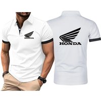2025 Honda Logo Hot Sale Men's New Summer Fashion Cotton Breathable Polos Shirt Casual Solid Color Slim Fit Top Clothing