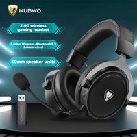 NUBWO Kabelloses Gaming-Headset 2,4 GHz und Bluetooth 5.3 Stereo-Kopfhörer mit Geräuschunterdrückung und Mikrofon für PS5, PS4, PC, Mac