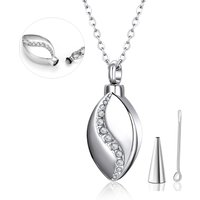 Dropshipping Trendy Stainless Steel Tear Drop Pet Urn Ashes Necklace Pendant Memorial Ash Keepsake Cremation Jewelry