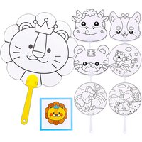 5/10pcs Graffiti Fan Paper Handmade DIY Material Party Favors Summer Fan Portable Cartoon Animal Pattern Festival Gifts TMZ