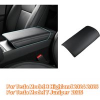 Leather Armrest Cover For Tesla Model 3 Highland Model Y Juniper Central Armrest Protective Pad Cover Car Interior Accessorie