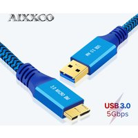 AIXXCO USB 3.0 Micro B Cable 3A Fast Charging 5Gbps Data Cable External HDD Cable USB Cord for Samsung Hard Disk SSD Sata Cable