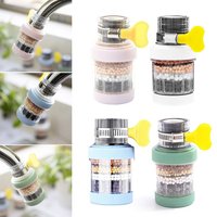 6 Layers Faucet Filter Purifier Tap Filter Water Saving Bubbler Activated Carbon Bathroom Household Kitchen Accessories