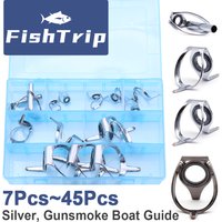 FishTrip Boat Rod Guides Set Stainless Steel Heavy Duty Rod Guide Set Saltwater Rod for Boat Rod Repair