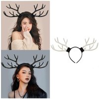 39BD Girl Handmade Gothic Antler Horn Hair Hoop Gothic Party Costume Antler Horn