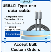 USB4 Cable 40Gbps 48V 240W For Thunderbolt 4 Type C Fast Charging Cable Thunderbolt3 USB C to C Data Transfer Cable