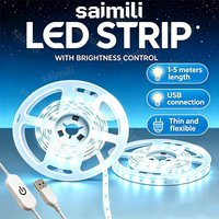 USB LED Strip 2835 Dimmable Touch Switch Backlight TV Kitchen Strip Flexible LED Tape Ribbon Under Cabinet Light Night Lamp