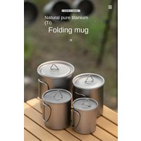 Pure Titanium Foldable Camping Mug: Lightweight, Portable for Outdoor Hiking & Picnic