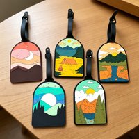 Outdoor Landscape Series Soft Rubber Luggage Tag, A Must-have Item for Travel, Business Trips, and Returning To School