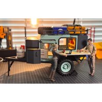 1/8 1/10 1/12 Scale RC Crawler Trailer Scale Camper, Compatible with TRX4 SCX10 YK RGT MJX CrossRC, Off-Road Caravan Model Truck