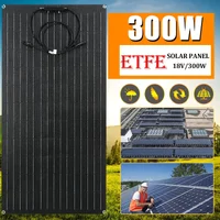 300W Solar Panel 12V Kit Flexible Mono Solar Cell for Car RV Boat Battery Charger Home System with 12V/24V With 30A Controller