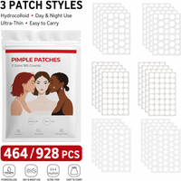 464/928 PCS Hydrocolloid Pimple Patch – Invisible, Ultra-Thin Spot Cover, Gentle & Day/Night Use, Easy Carry