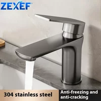 ZEXEF Bathroom Wash Basin Faucet With Sensor Gray Stainless Steel Sink Water Hot and Cold Gun Home Kitchen Bidet Cabinet Mixer