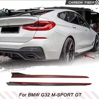 Carbon Fiber Car Side Skirts Extension Lip For BMW 6 Series G32 M-SPORT GT 2017-2022 Side Door Bumper Spoiler Apron Body Kits