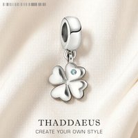 Cloverleaf Charm,Europe Style Club Good Jewelry For Women Men Lucky Gift In 925 Sterling Silver