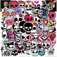 50pcs Cute Cartoon Skull Graffiti Stickers For Laptop Water Bottle Luggage Notebook Phone Waterproof Vinyl Decals