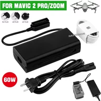 For DJI Mavic 2 Pro/Zoom Drone Battery Charger with AC Power Cable 60W Output Replacement Spare Part Accessory