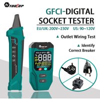 TOOLTOP ET32 Digital Circuit Breaker Finder Neutral/Live Wiring Detect GFCI Outlet Tester US/EU/UK Socket Voltage Measurement