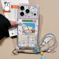 Kawaii Miffy IPhone 17 To 15 Series Case Cute Rabbit Retro Keyboard Design Clear Shockproof Cover Summer Beach Style Girl Gift