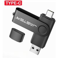 JASTER TYPE-C Business Gift USB-C 128GB Metal Memory Stick 64GB Silver Pen Drive 32GB Waterproof USB Flash Drive 16GB Rotatable
