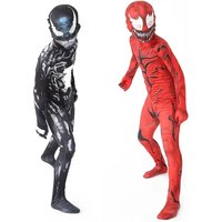 Adult Venom Carnage Cosplay Bodysuit Superhero Symbiote Jumpsuit with Mask Full Set for Halloween Party Birthday Performance